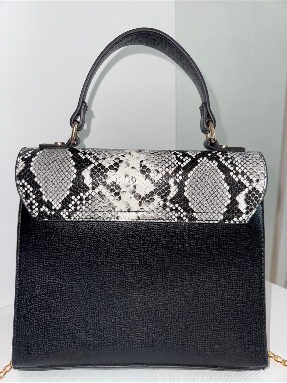 Dune London Snakeskin Embossed Top Handle Satchel - Picture 4 of 14